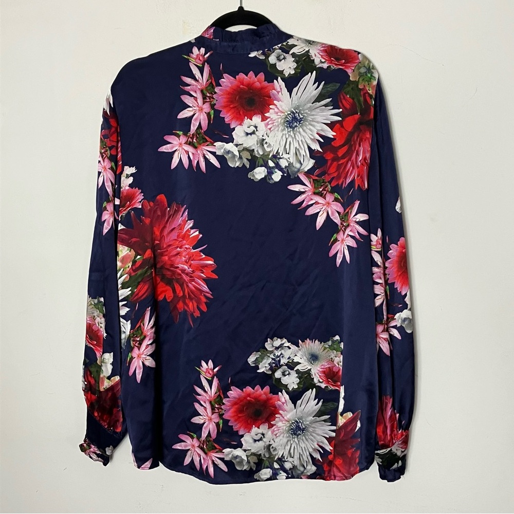 Johnny Was Aster Ruffle‎ Collar Silk Blouse Large - Picture 5 of 7